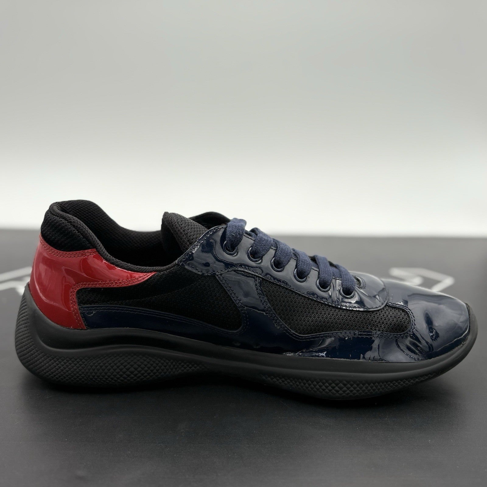 Size 9.5 UK (10.5 US) Prada Americas Cup ' Navy Red ' | GOOD CONDITION!