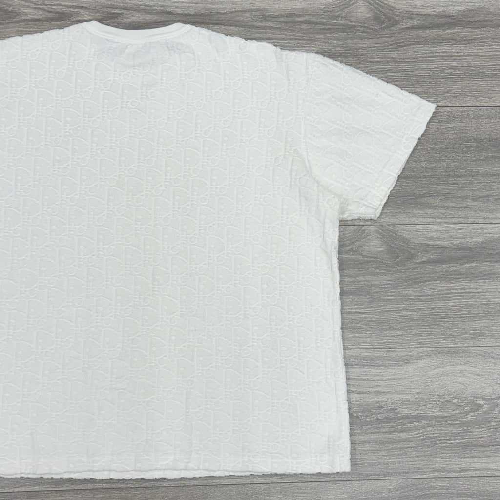 Size XL - Dior Oblique Relaxed Fit Terry Cotton Jacquard T-Shirt ' Off White '