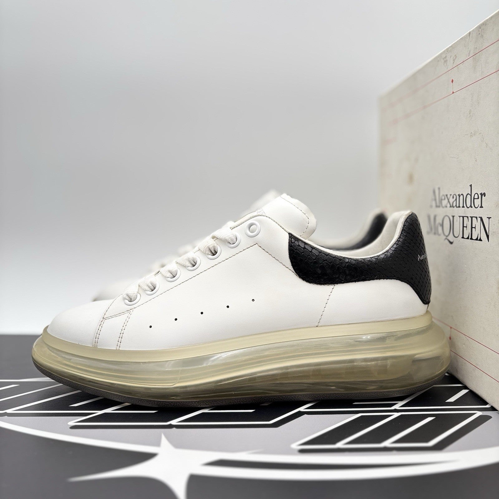 Size 42 (9 US) Alexander McQueen ' Transparent Sole, Snakeskin ' | GREAT!