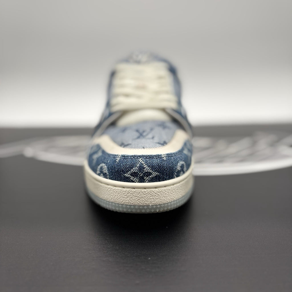 Size 11 LV (12-12.5 US) - Louis Vuitton Trainer Denim ' Navy ' | EXCELLENT!