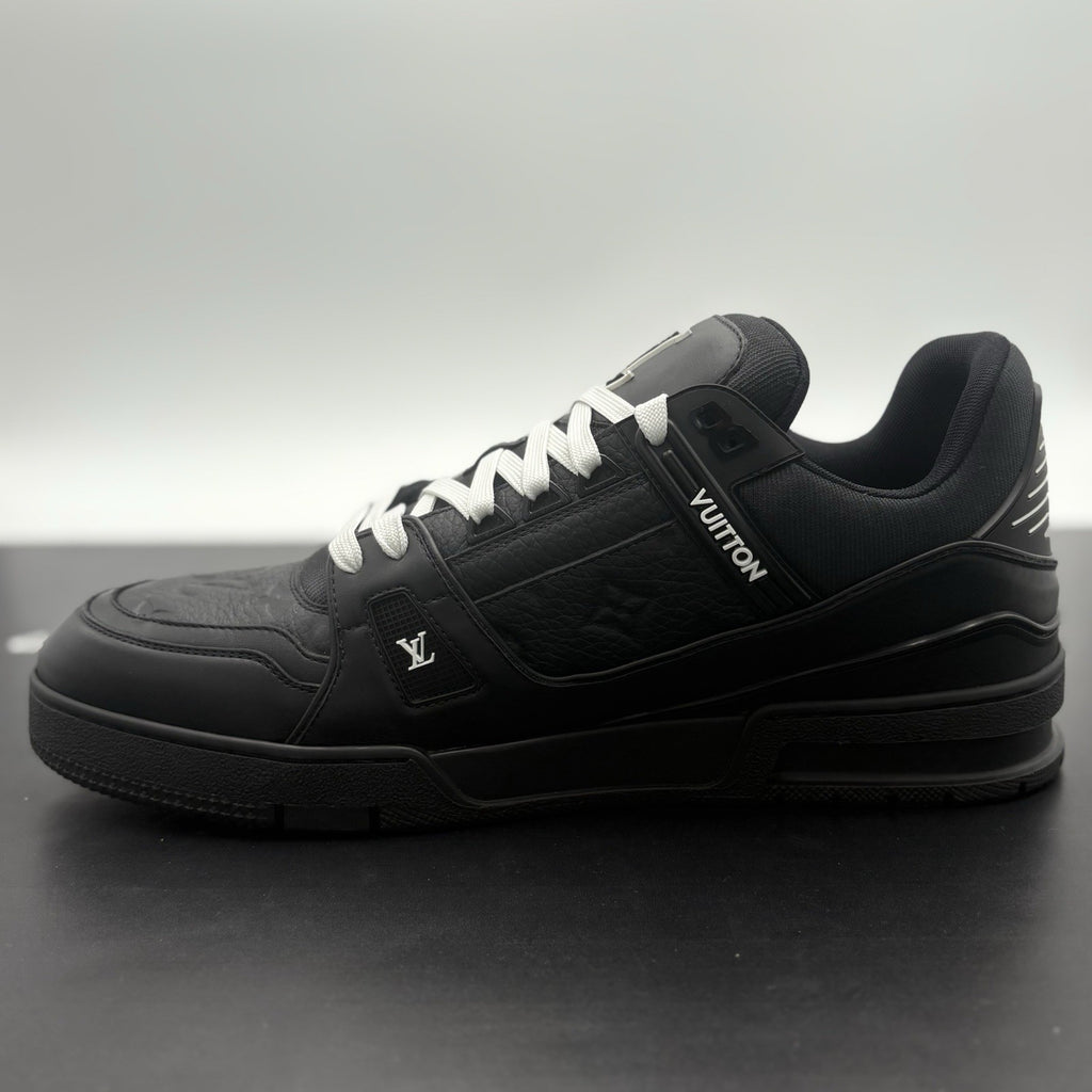 Size 11 LV (12-12.5 US) - Louis Vuitton Trainer ' Black ' | EXCELLENT!