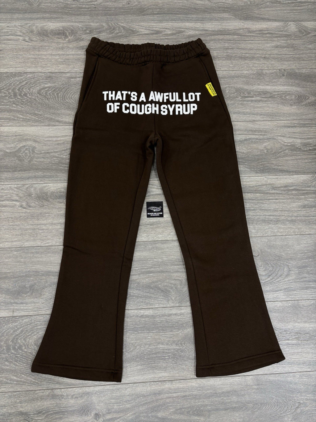 Size XL - Awful Lot Of Cough Syrup Sweats Relax Fit Flare ‘ Brown ‘ | NEW!