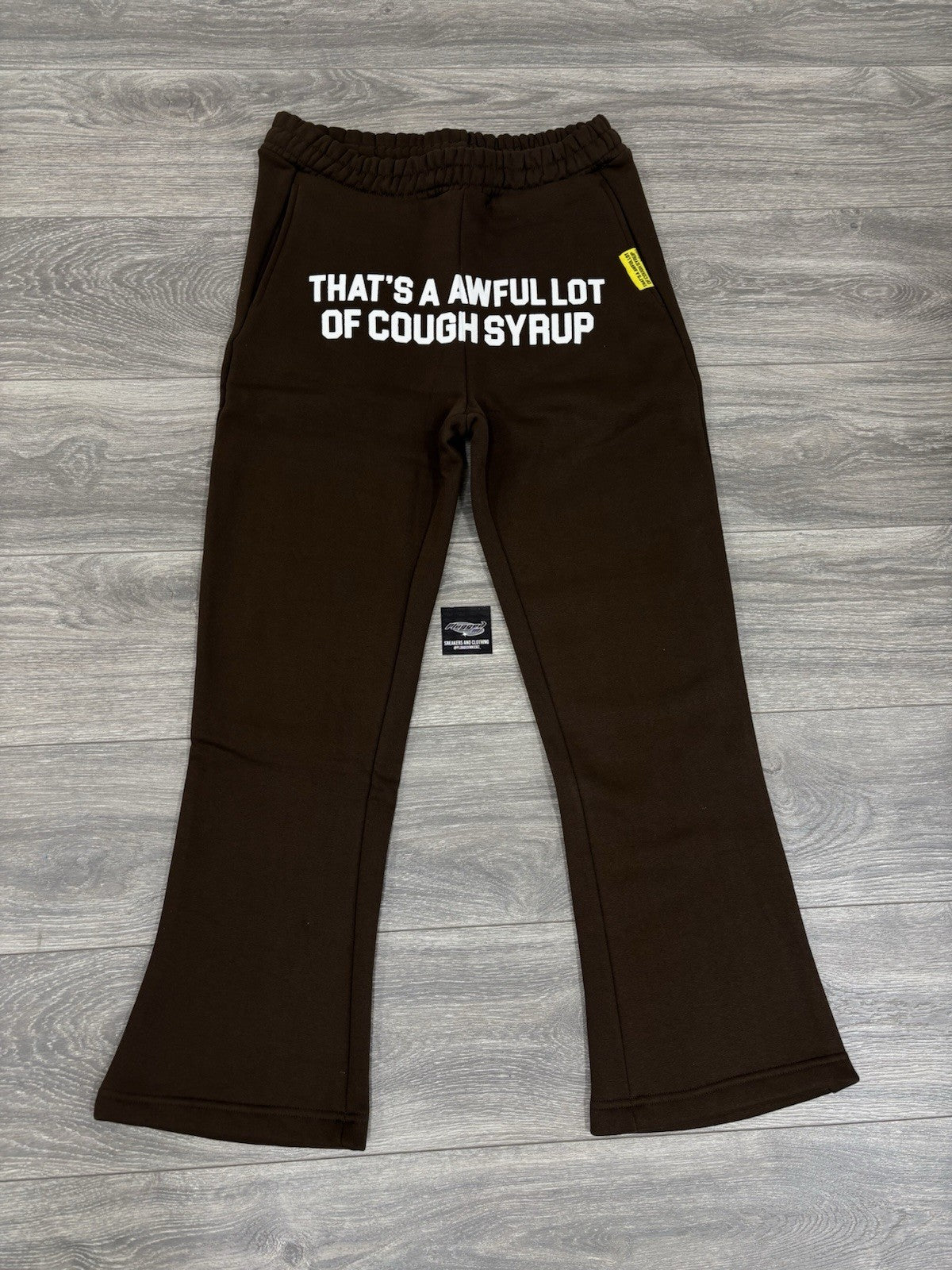 Size XL - Awful Lot Of Cough Syrup Sweats Relax Fit Flare ‘ Brown ‘ | NEW!