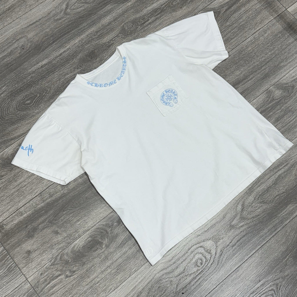 Size XL - Chrome Hearts St. Barth Collar Print T-Shirt ' White Blue '