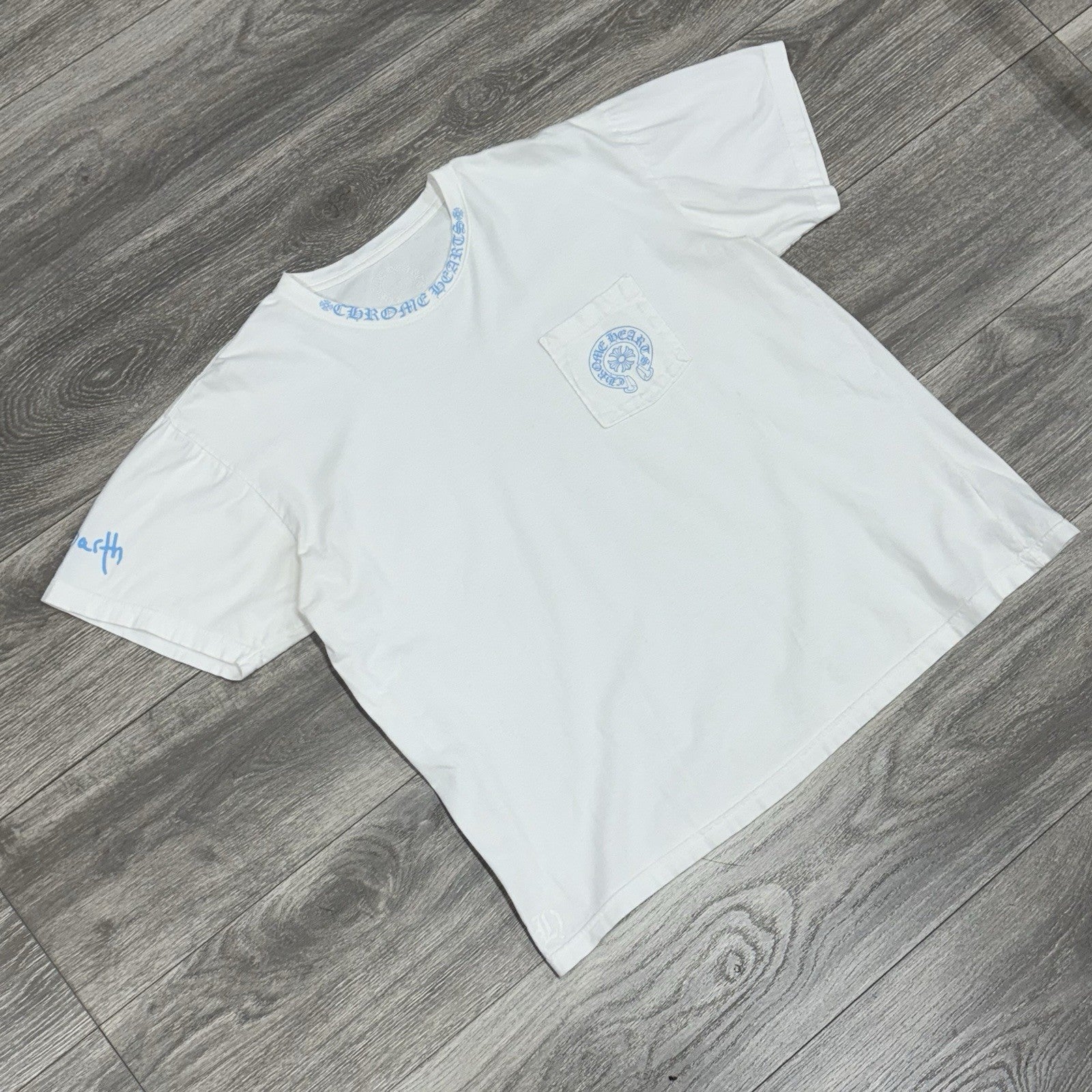 Size XL - Chrome Hearts St. Barth Collar Print T-Shirt ' White Blue '