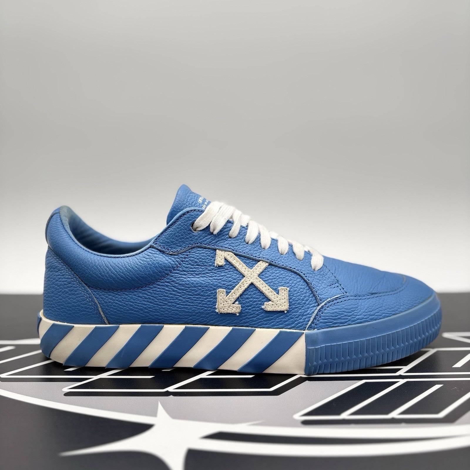 Size 43 (10 US) - Off-White Vulc Leather ' Blue, White ' | GREAT CONDITION!