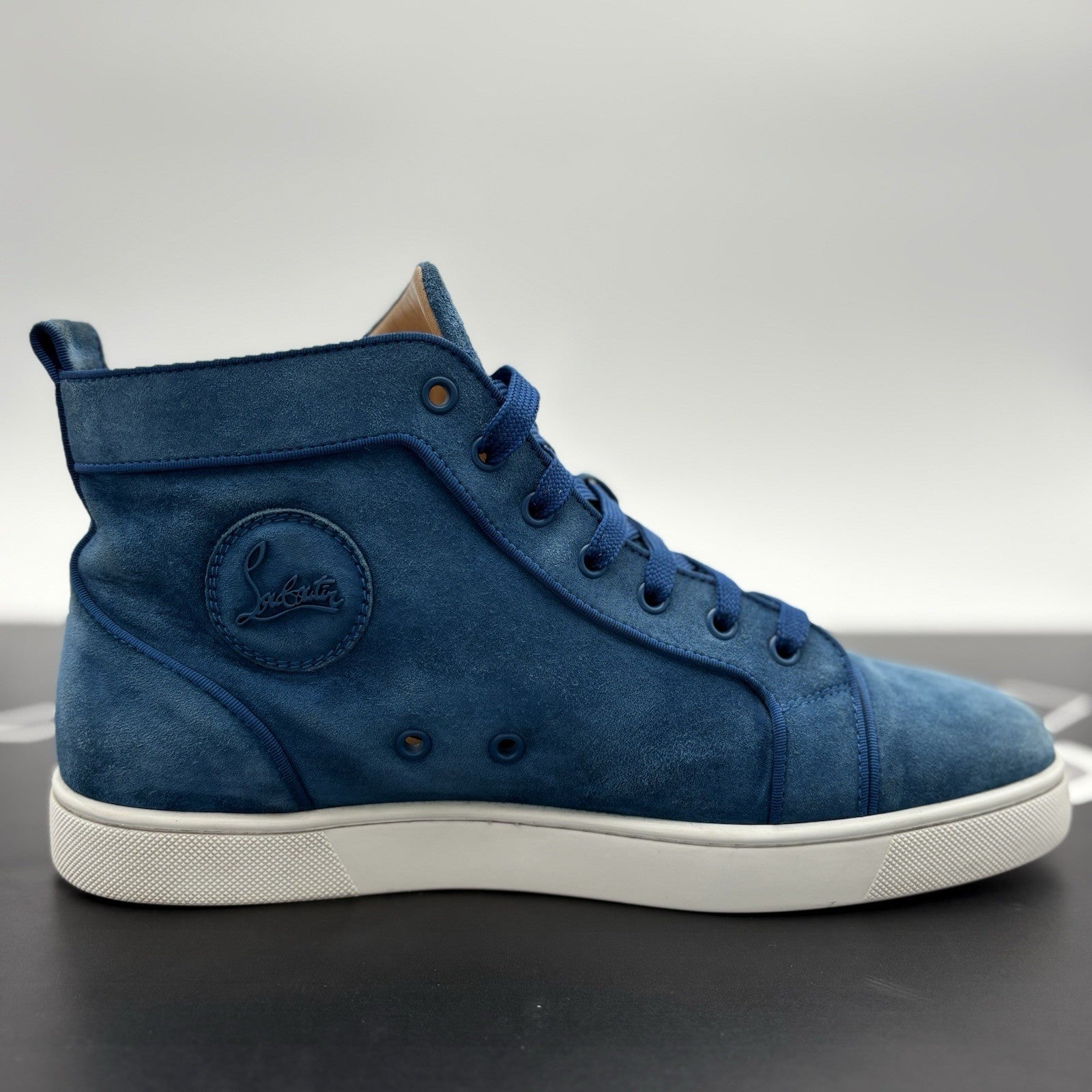 Size 43.5 (10.5 US) -Christian Louboutin High ' Blue White’ | GOOD CONDITION!