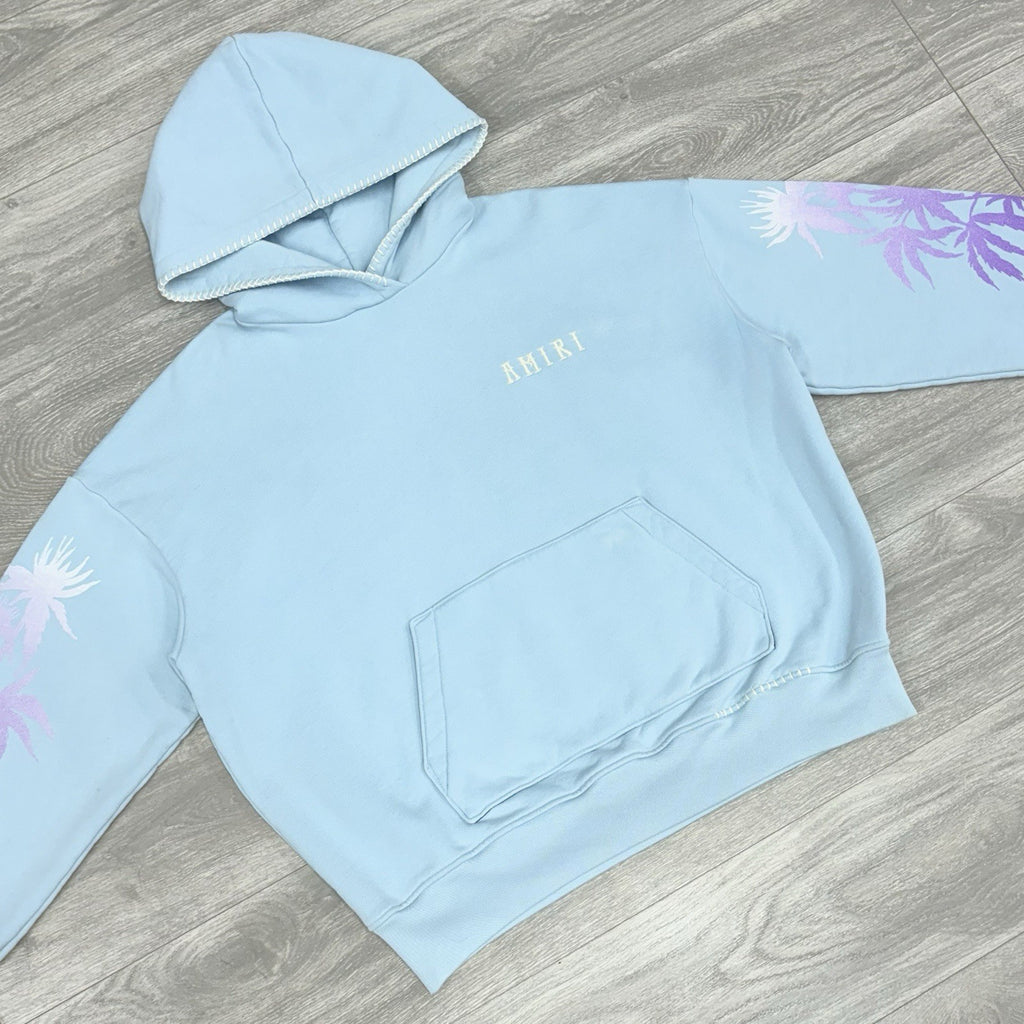 Size M - Amiri Eternal Happiness Embroidered Hoodie ' Blue ' | GREAT CONDITION!