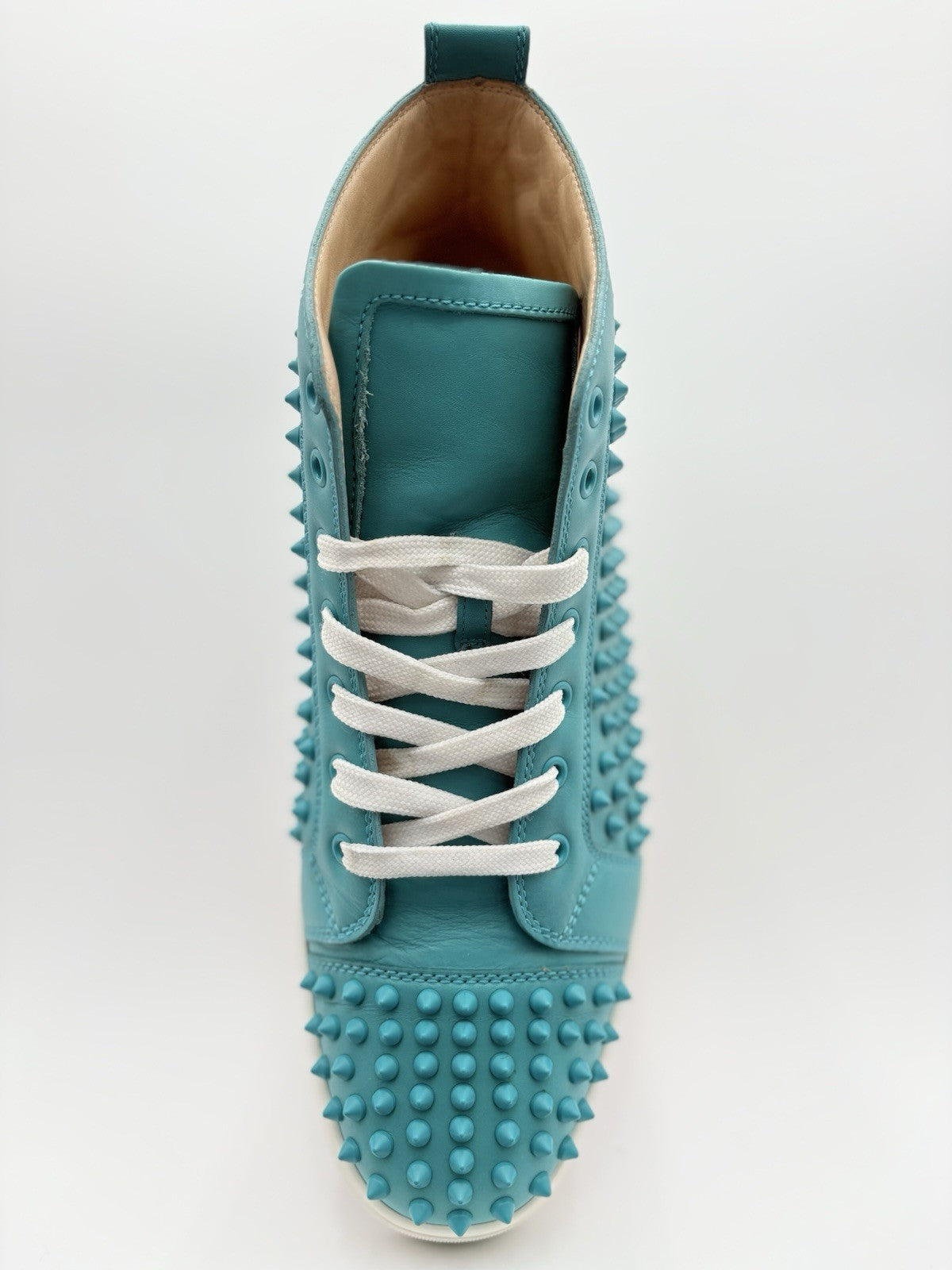 Size 45 (12 US) Christian Louboutin High Spikes ' Turquoise ' | GREAT CONDITION!