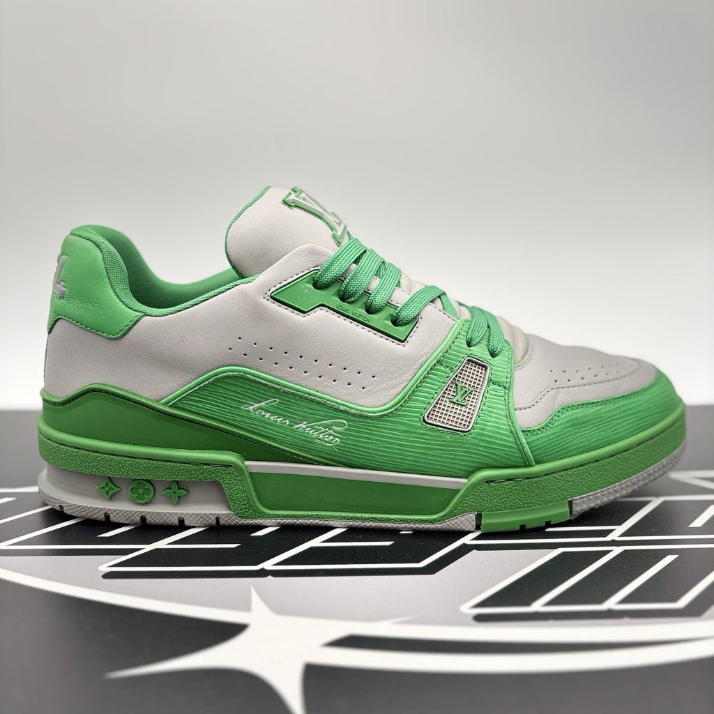 Size 10 LV (11-11.5 US) - Louis Vuitton Trainer ' Green Grey' | GOOD CONDITION!