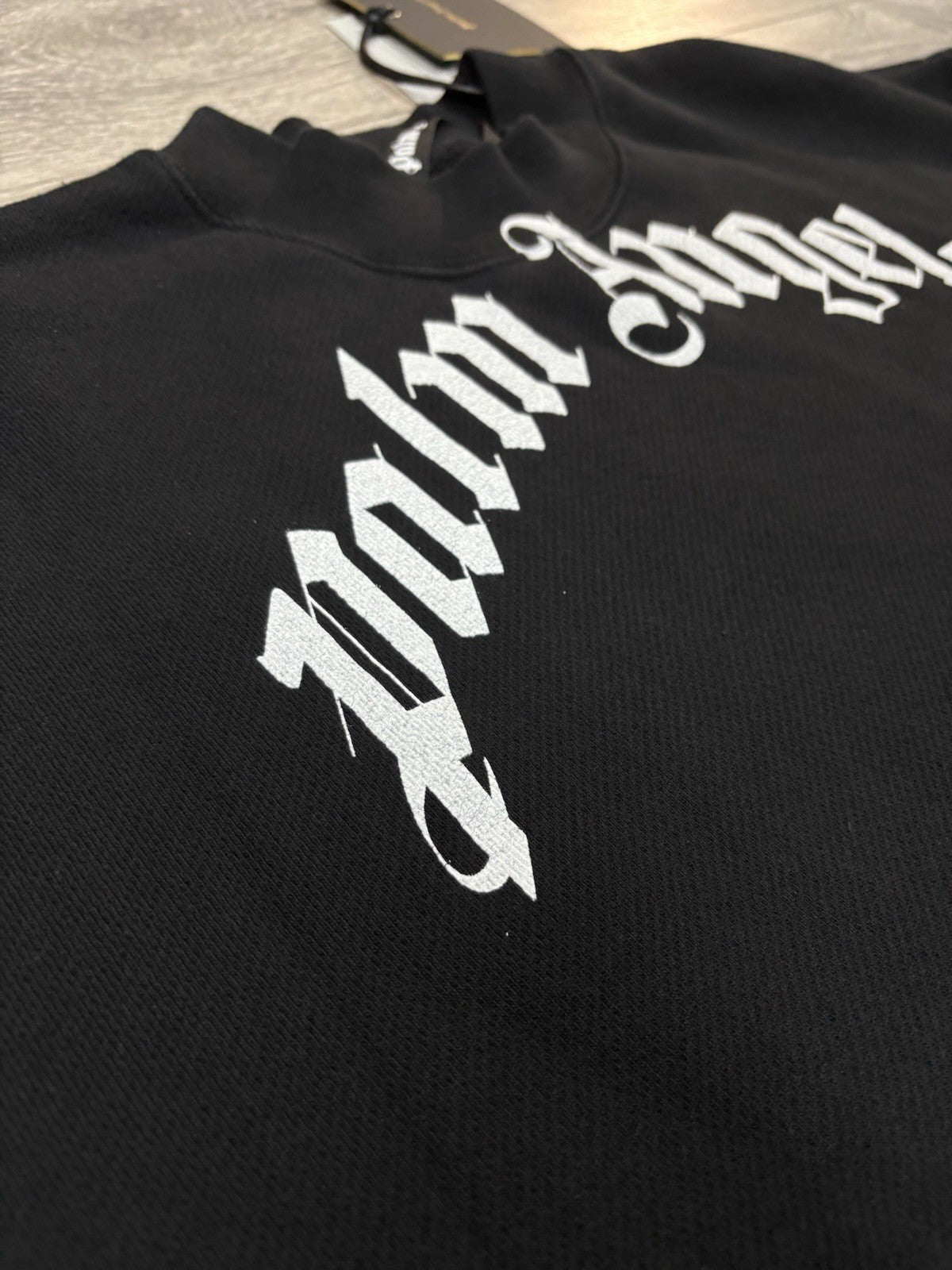 Size Medium - Palm Angels GD Curved Logo Crew Crewneck Sweater ' Black ' | NEW!