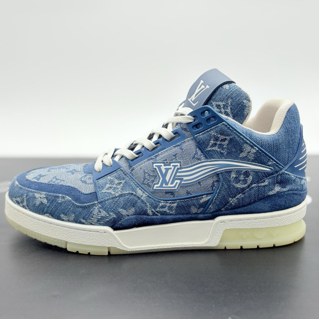 Size 8.5 LV (9.5-10 US) Louis Vuitton Denim Mid Trainer ' Blue ' | SUPER CLEAN!