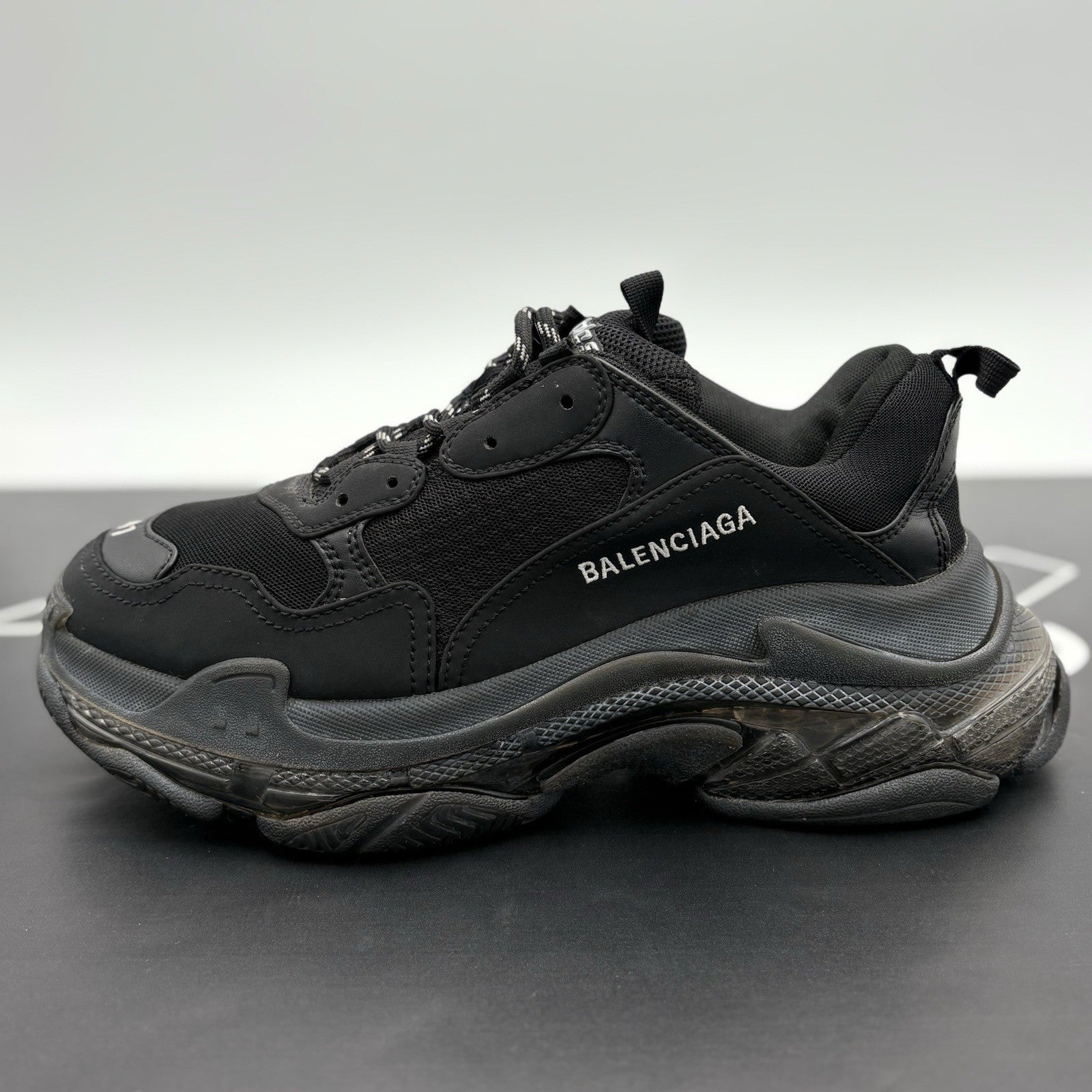 Size 41 (8 US) - Balenciaga Triple S Clear Sole ' Black ' | SUPER CLEAN!