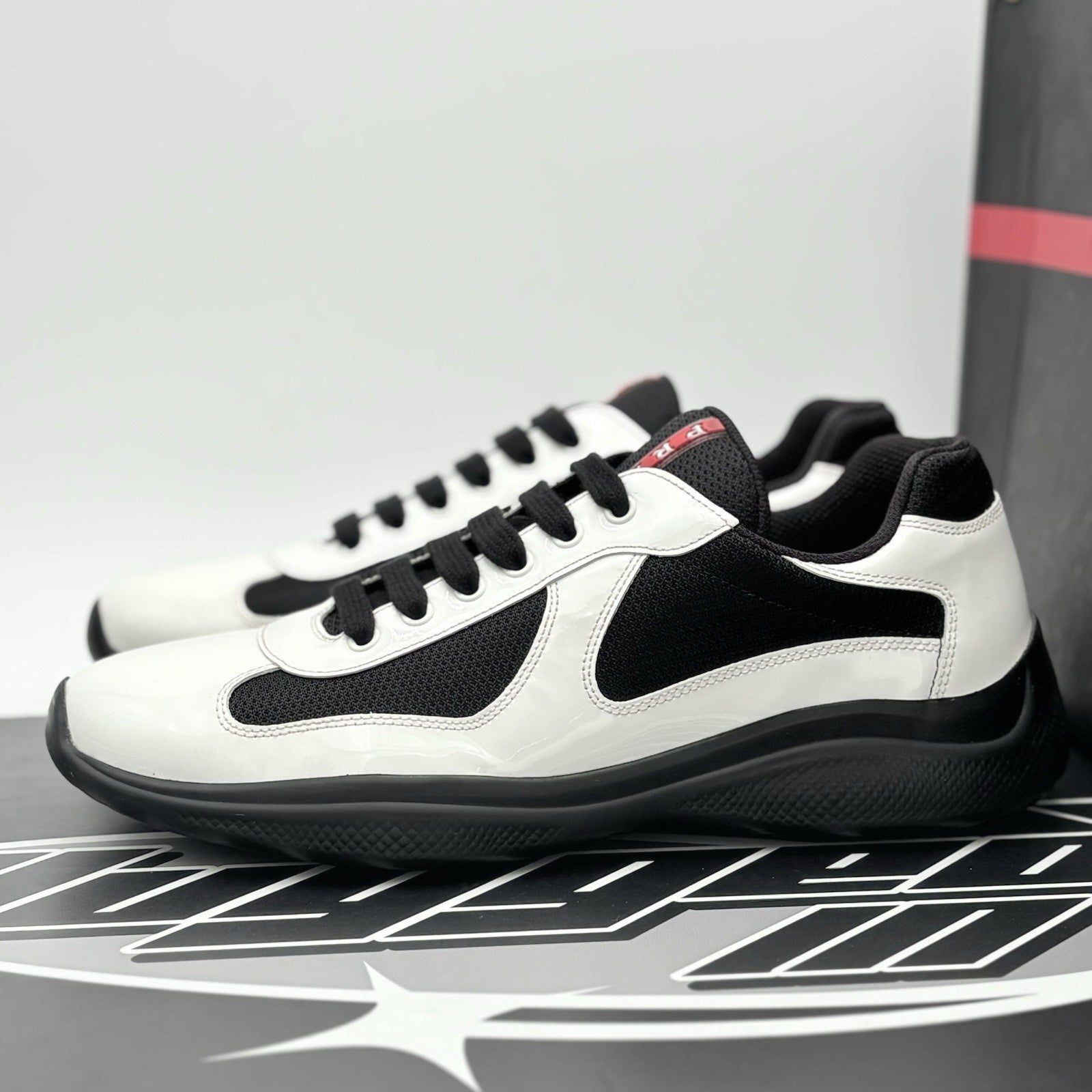 Size 8.5 UK (9.5 US) - Prada Americas Cup ' Black White ' | SUPER CLEAN!