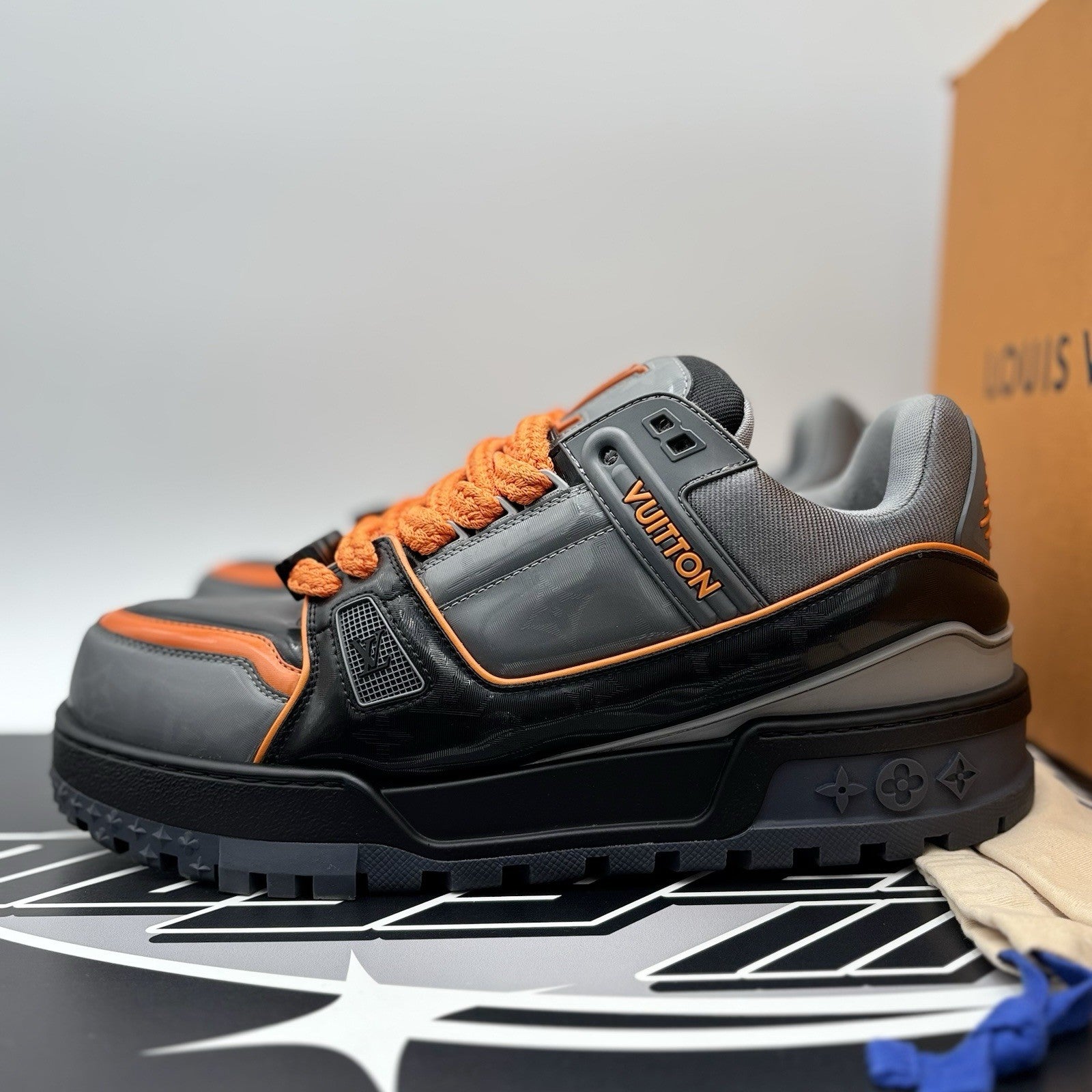 Size 10 LV (11-11.5 US) - Louis Vuitton Maxi ' Black, Orange ' | SUPER CLEAN!