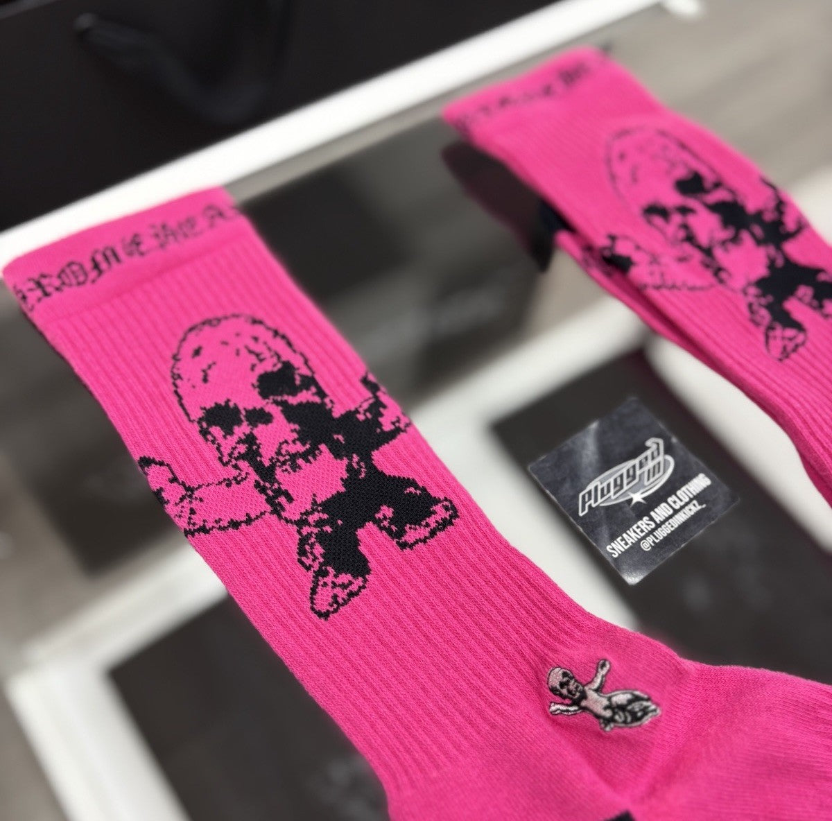 Size Large (9-13 US) - Chrome Hearts Foti Socks ' Neon Pink ' | NEW!