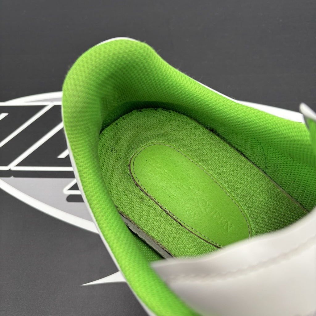 Size 45 (12 US) Alexander McQueen ' Transparent Sole White, Lime '