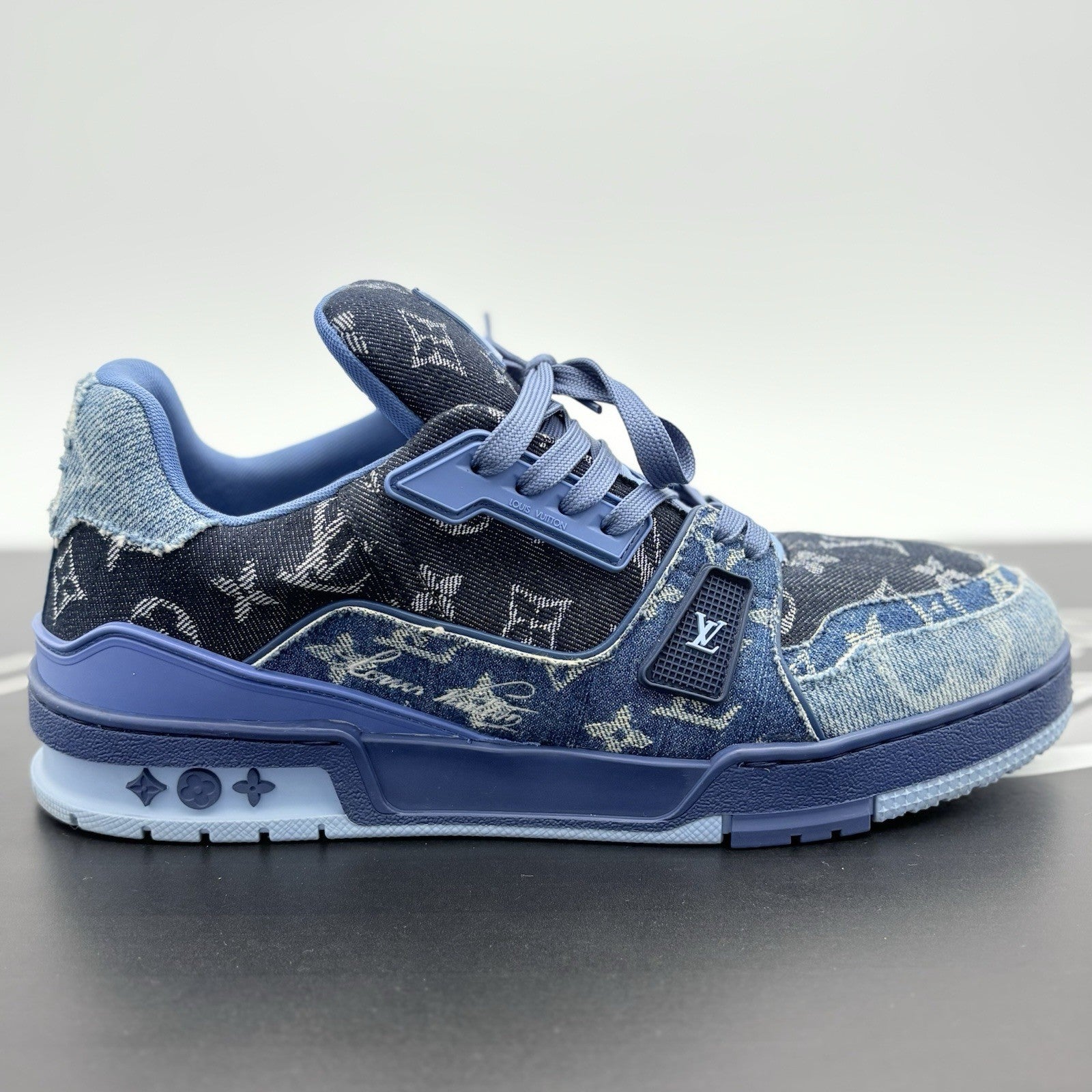 Size 8 LV (9-9.5 US) Louis Vuitton Trainer ' Monogram Blue Denim ' | SUPER CLEAN