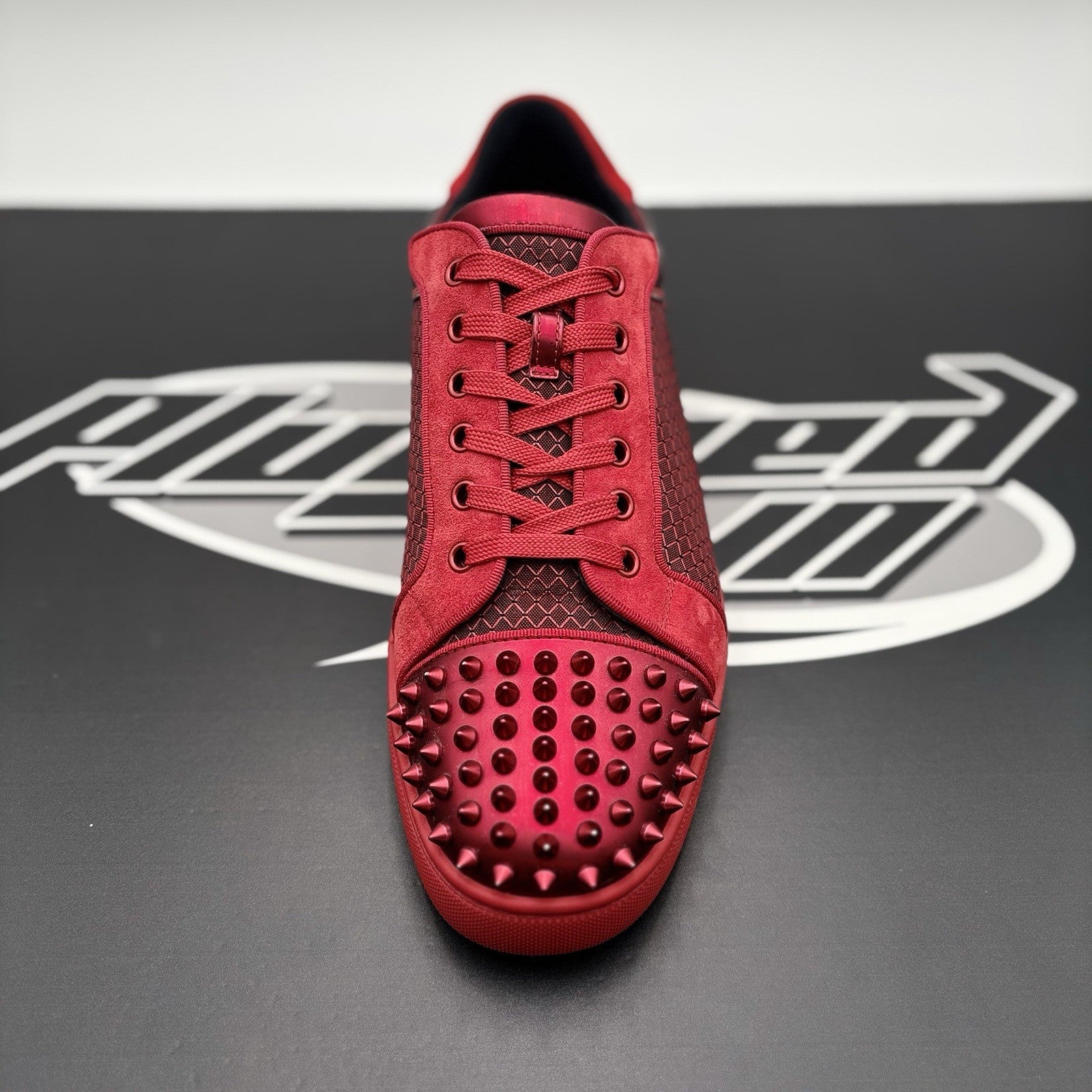 Size 43 (10 US) Christian Louboutin Low Spiked  ' Black Red ' | EXCELLENT!