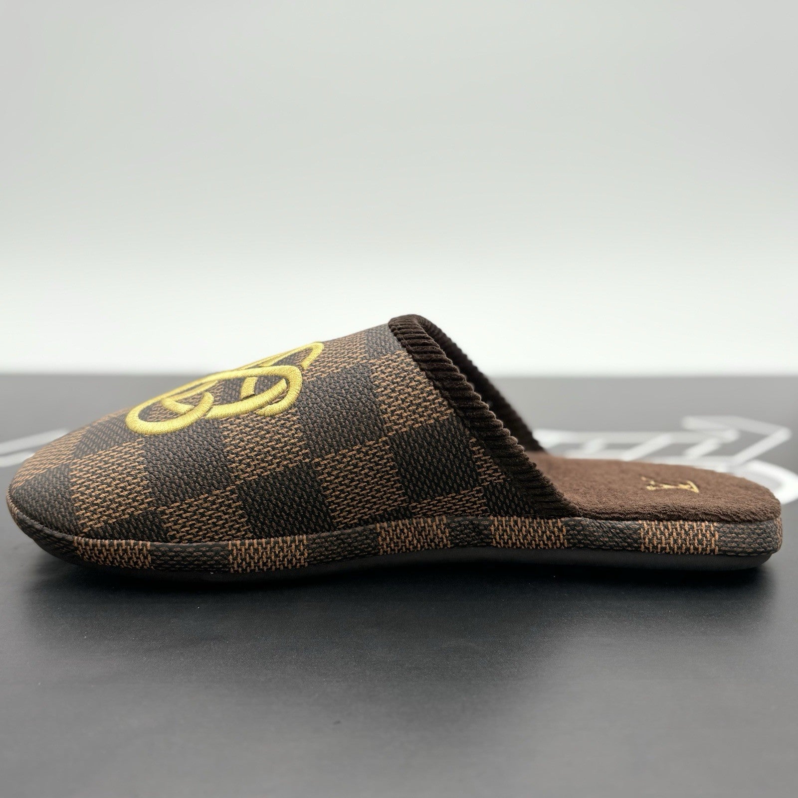 Size 11 LV (12-12.5 US) Louis Vuitton Palace Slipper Damier Pop ' Ebene ' | NEW!
