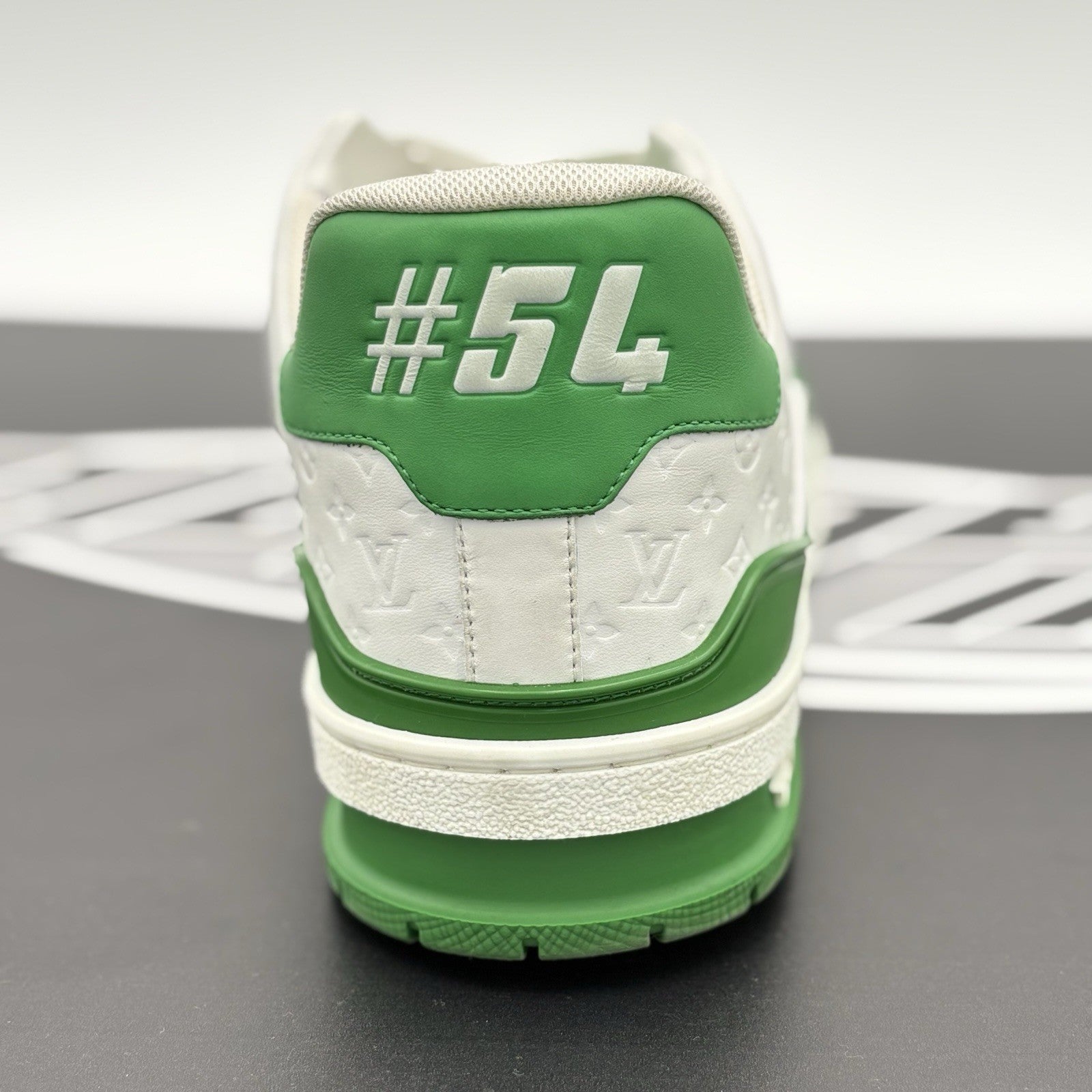 Size 9 LV (10-10.5 US) - Louis Vuitton Trainer ' Green White ' | GREAT CONDITION