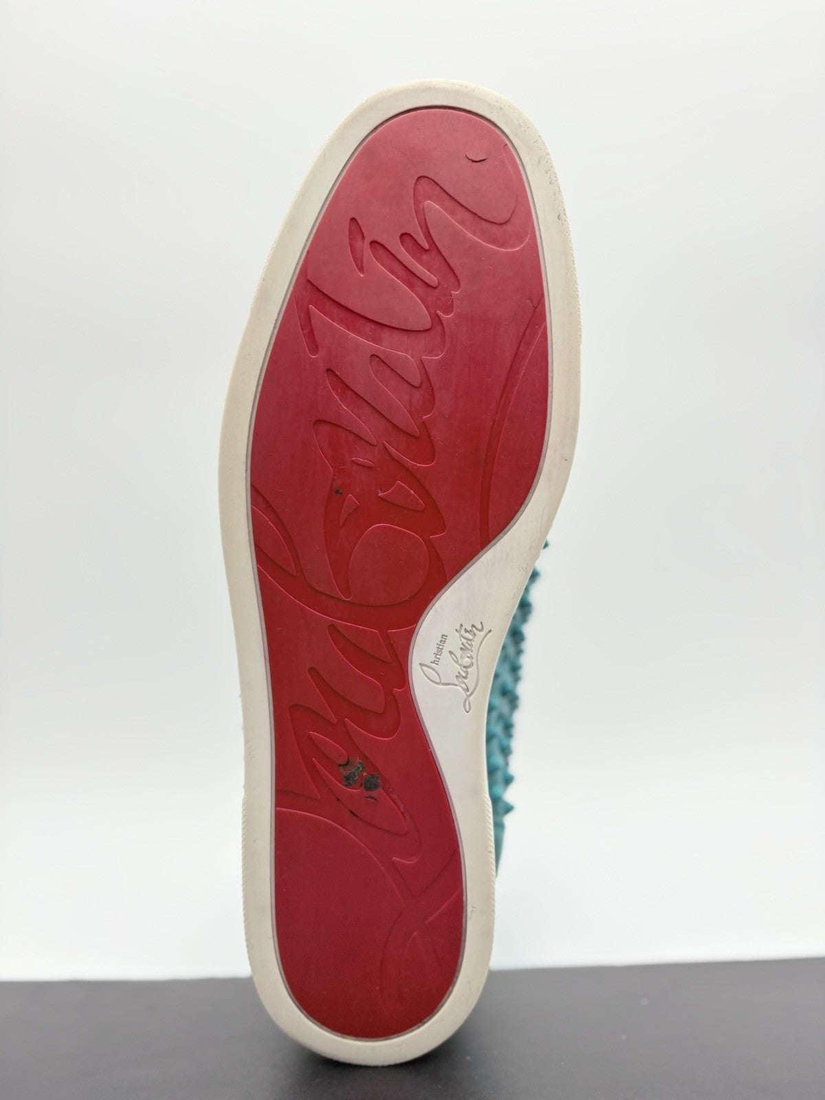 Size 45 (12 US) Christian Louboutin High Spikes ' Turquoise ' | GREAT CONDITION!