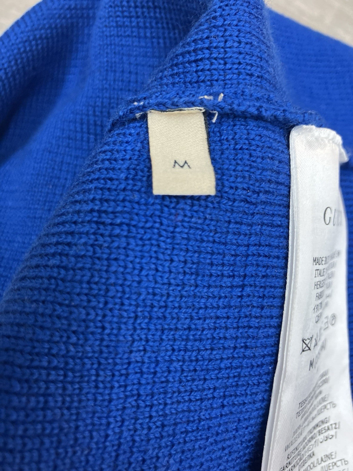 Size Medium - Gucci Knit Wool Sweater With Square GG ' Blue White ' | EXCELLENT!