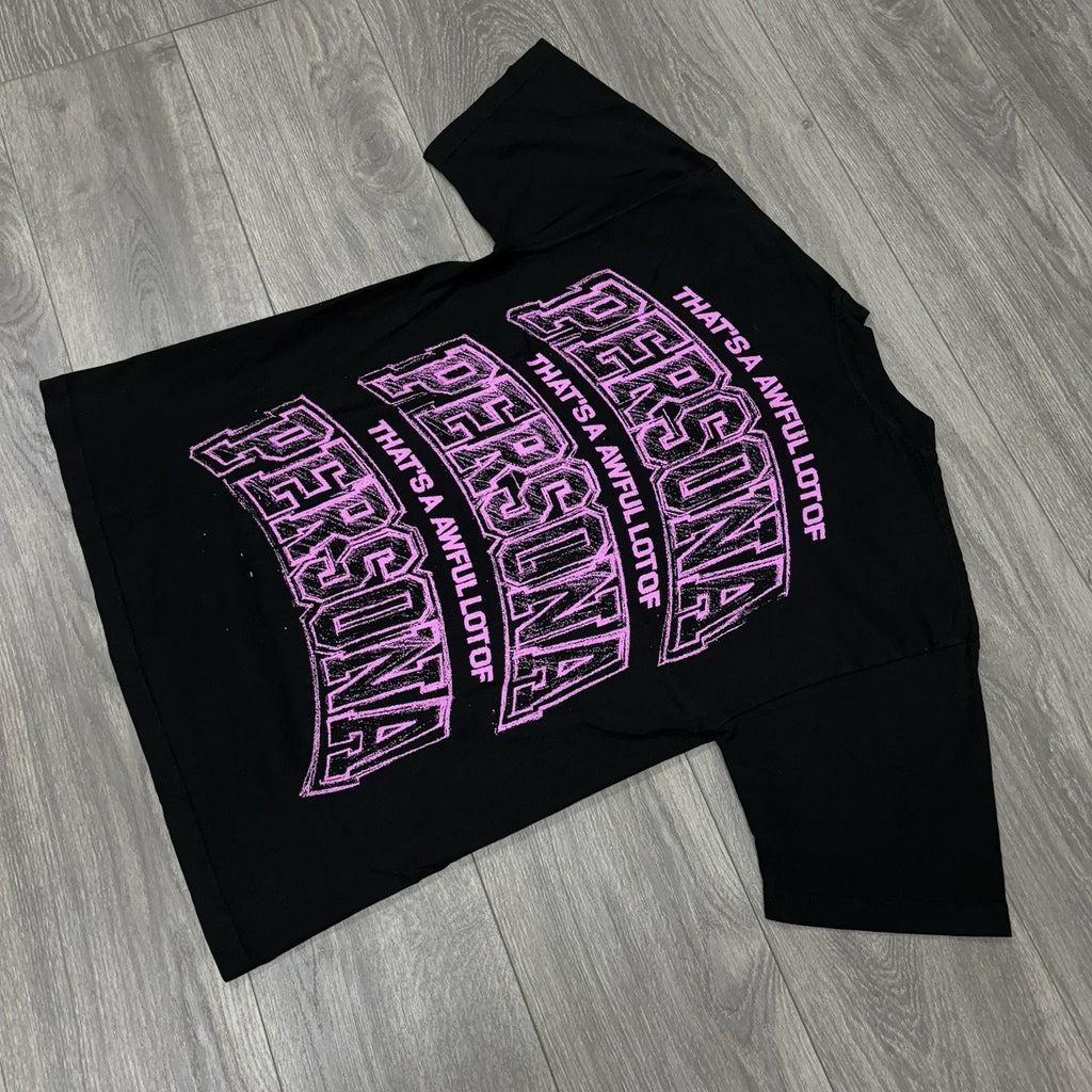 Size M - Thats A Awful Lot Of Cough Syrup X Persona T-Shirt ' Black Pink ' | NEW