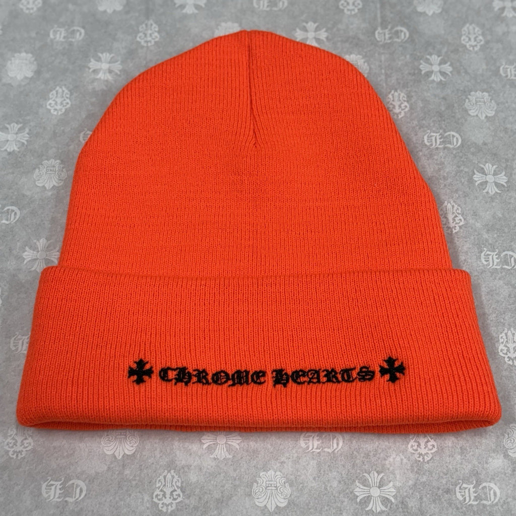 Chrome Hearts CH Logo Beanie ' Orange Black ' | BRAND NEW!