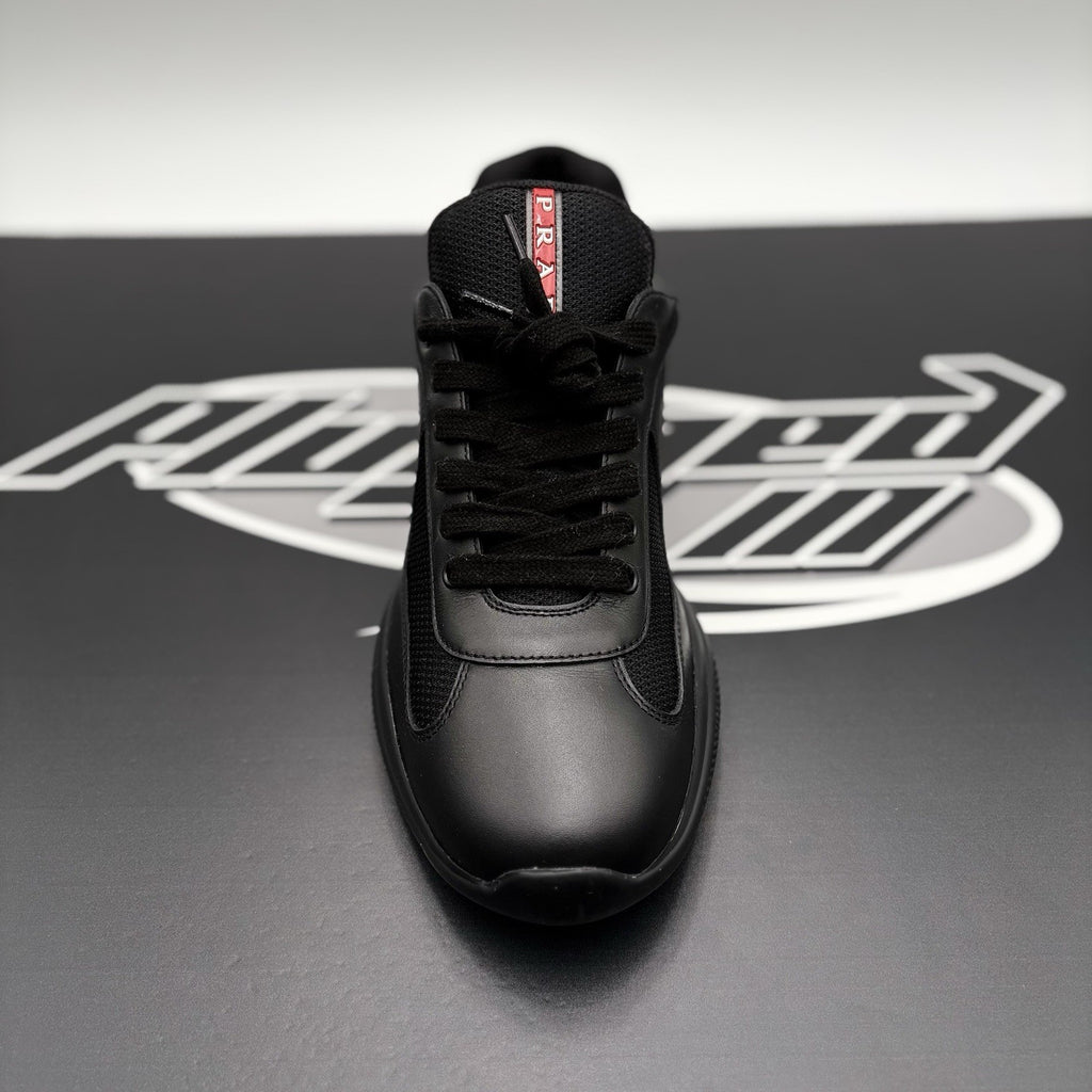 Size 8 UK (9 US) - Prada Americas Cup ' Black Leather ' | GOOD CONDITION!