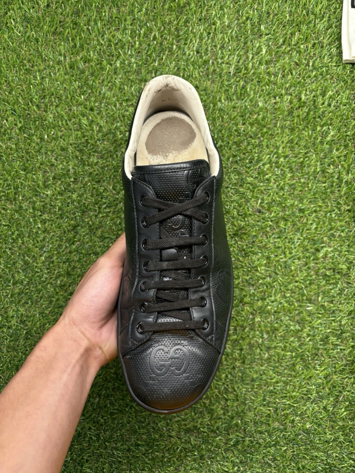 Size 9.5 G (10 US) - Gucci Ace GG ' Black ' | GOOD CONDITION!