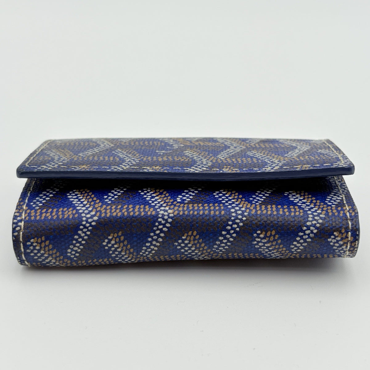 Saint Michel Navy Blue Coated Canvas Key Holder Wallet — photo 4