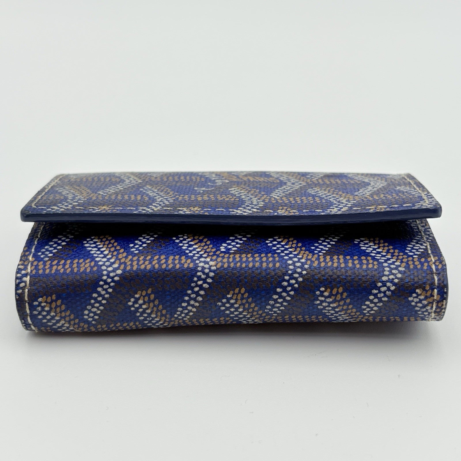 Goyard Saint Michel Navy Blue Coated Canvas Key Holder Wallet | 100% AUTHENTIC!