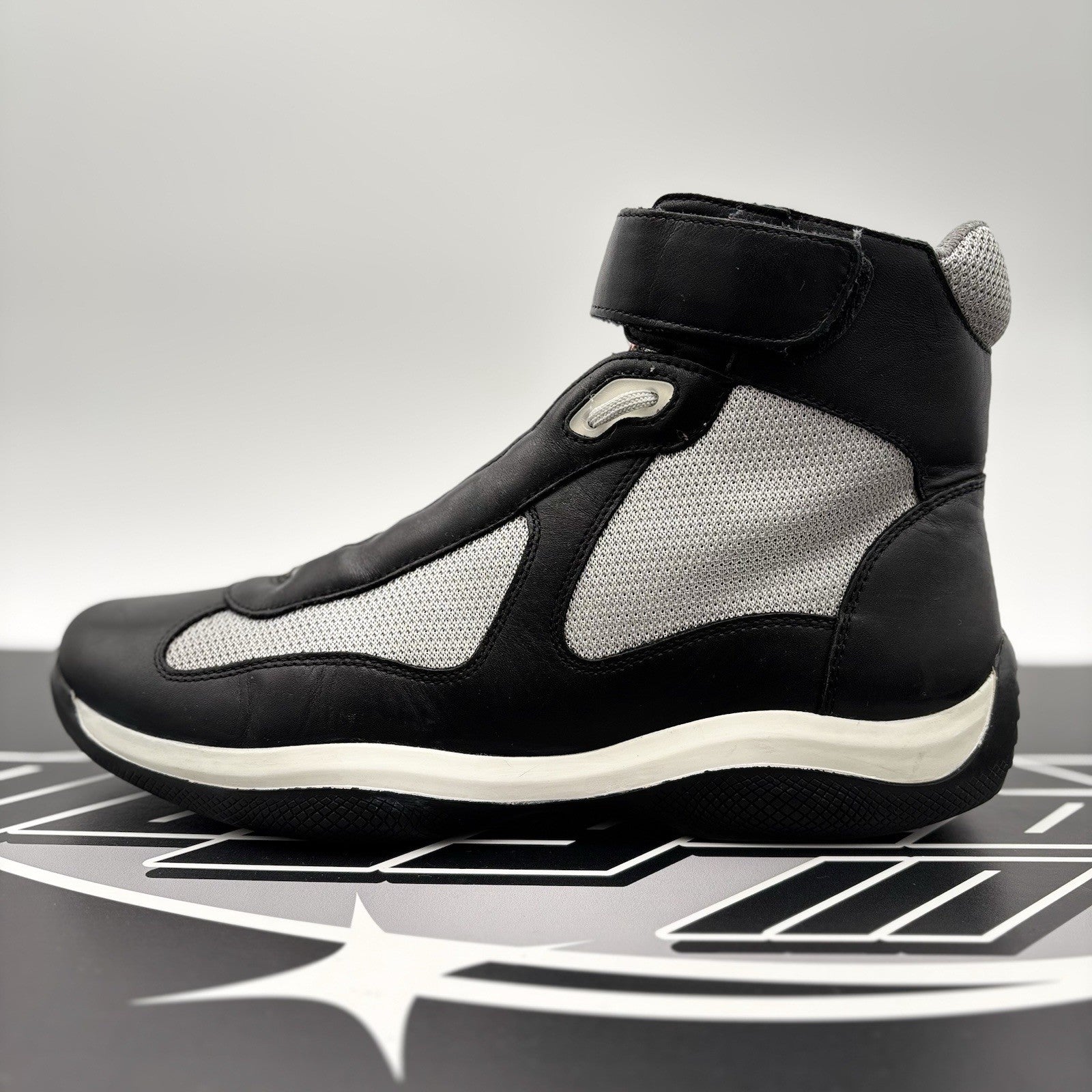 Size 8 UK (9 US) - Prada Cup High Top ‘ Black, Grey ‘