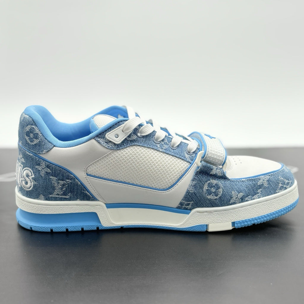 Size 10 LV (11-11.5 US) Louis Vuitton Strap Trainer ' Blue ' | SUPER CLEAN!