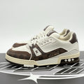 Size 8 LV (9-9.5 US) - Louis Vuitton Trainer ' White Mocha ' | GOOD CONDITION!