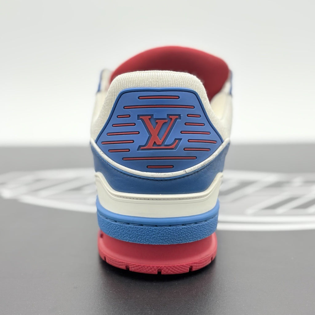 Size 9.5 LV (10.5-11 US ) Louis Vuitton Trainer ' White Red Blue ' | GOOD COND