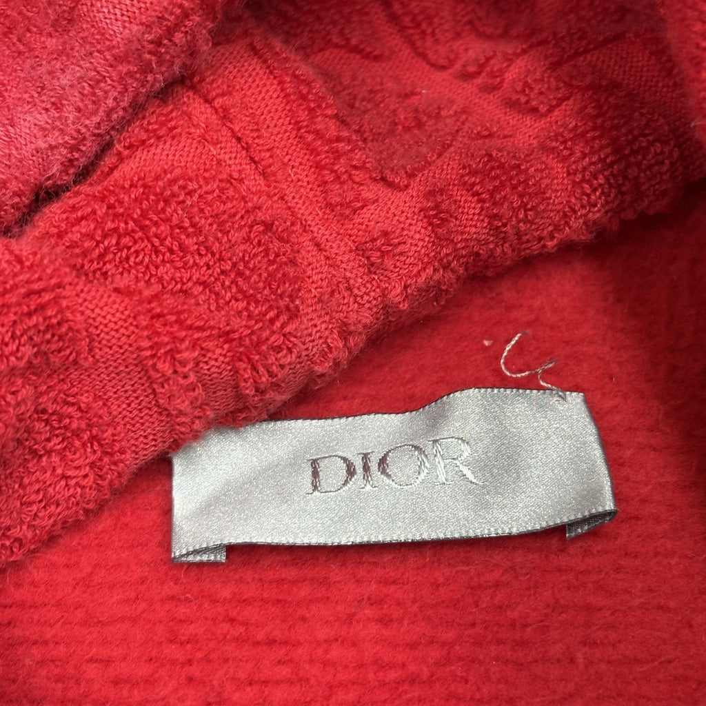 Size Medium - Dior Terry Cotton Towel Hoodie ' Red '