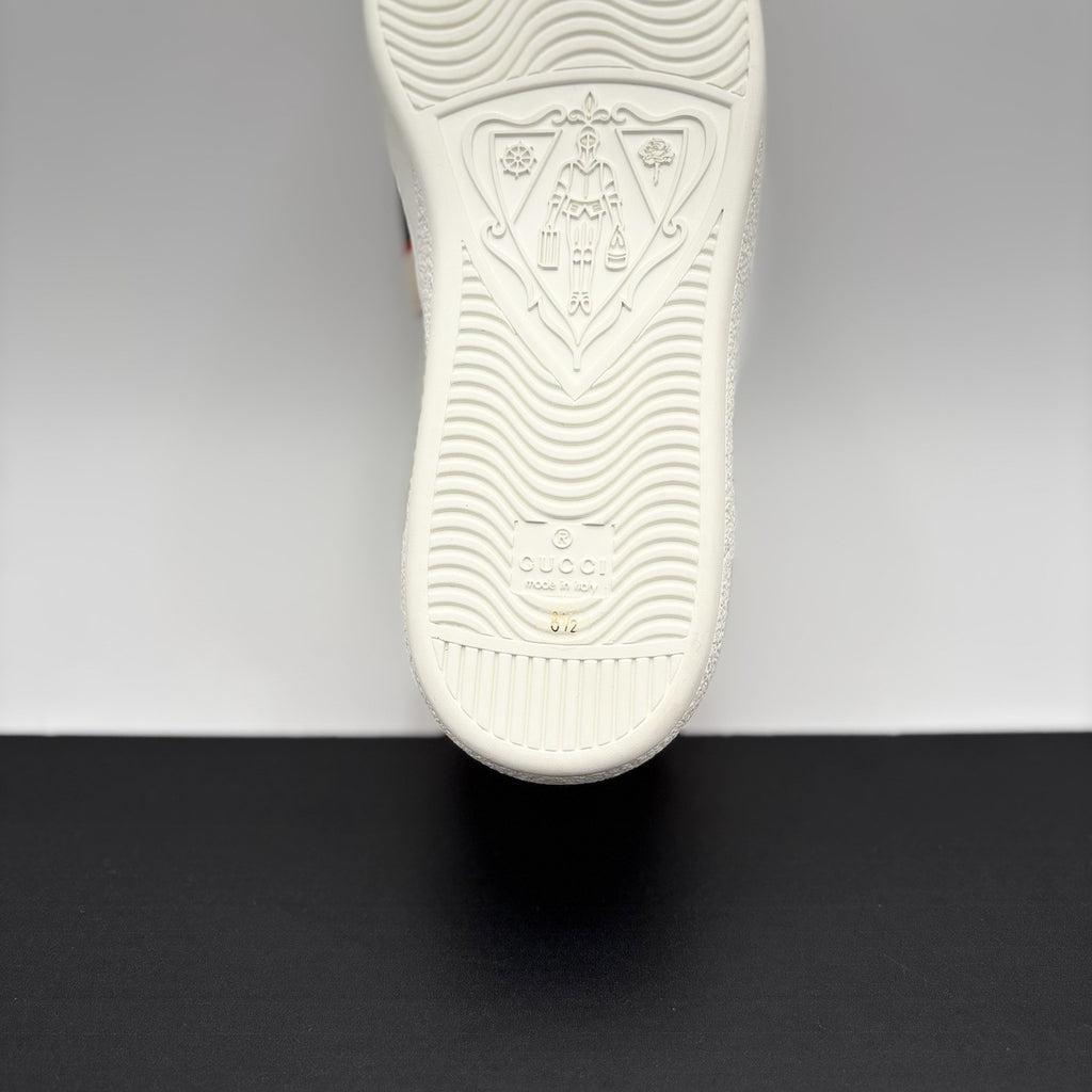 Size 8.5 G (9 US)- Gucci Ace Leather  With Strap ‘ White ’ | NEW!