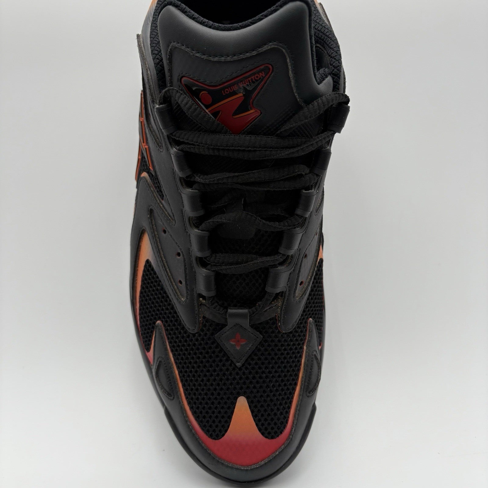 Size 12 LV (13-13:5 US) Louis Vuitton Tactic Runner ' Black Orange Red ' | CLEAN