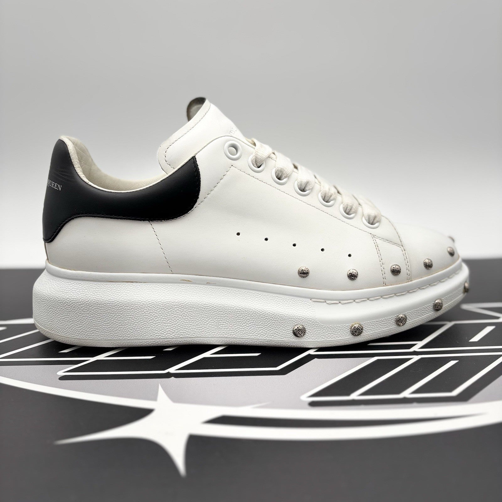 Size 41 (8 US) - Alexander McQueen Oversized Studded ' White Black ' | GREAT!