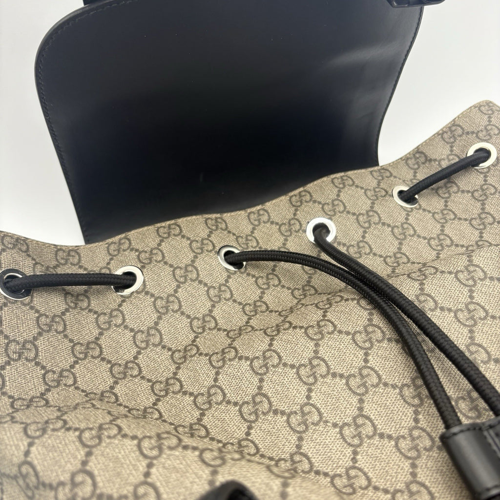 Gucci Soft Monogram GG Supreme Backpack ' Black Brown ' | GOOD CONDITION!