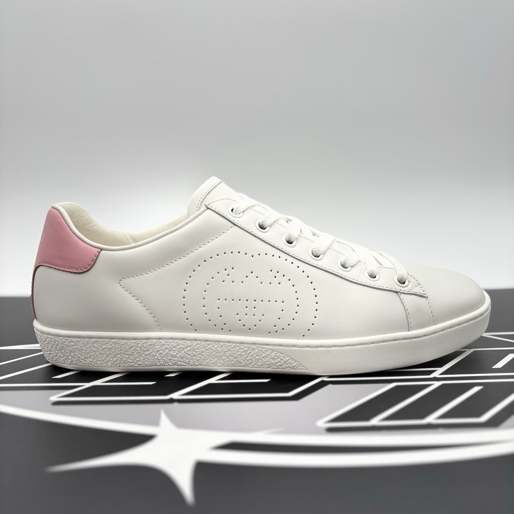 Size 40.5 (8 US) - Gucci Ace ' Interlocking G, White, Pink ' | GREAT CONDITION