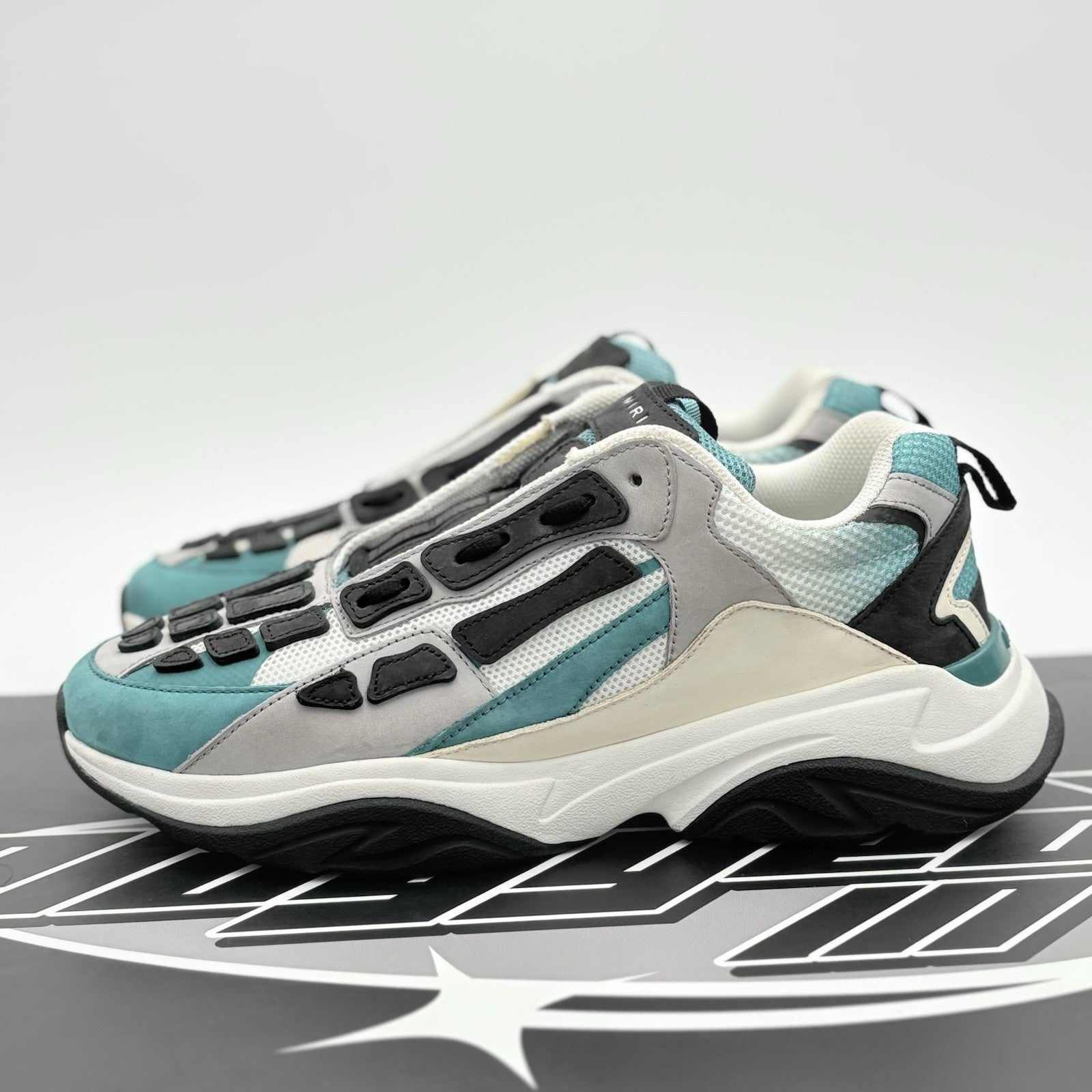Size 44 (11 US) Amiri Bone Runner ' White Black Blue Grass ' | SUPER CLEAN!