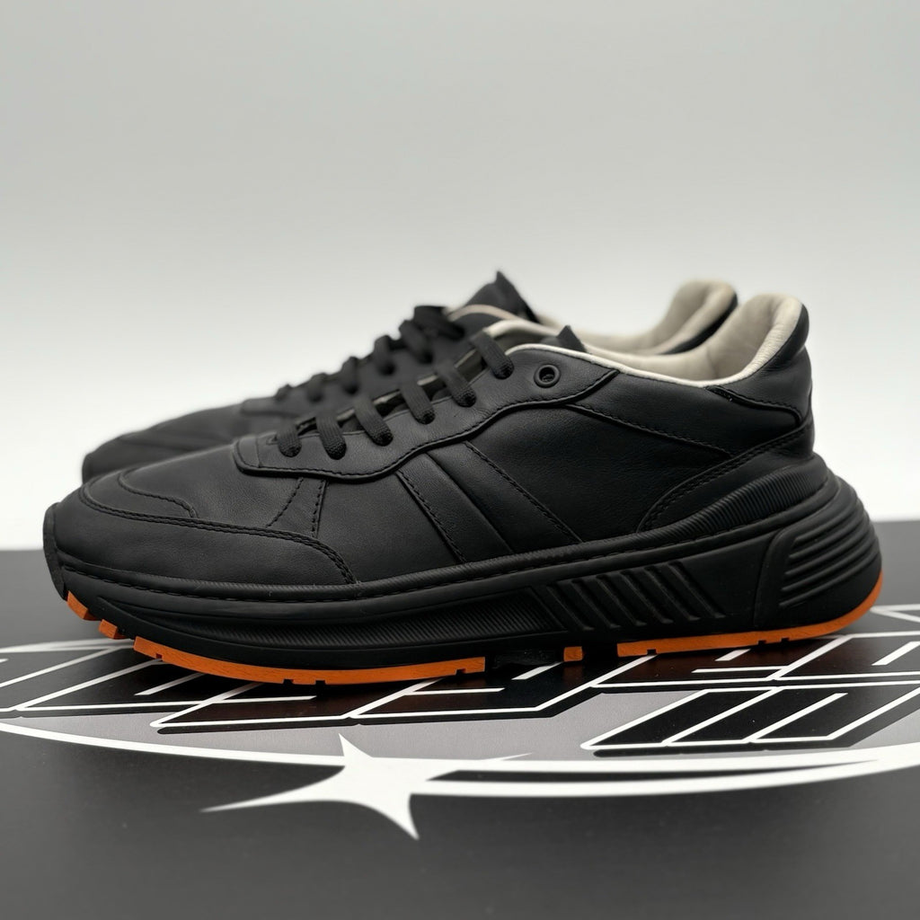 Size 42.5 (9.5 US) - Bottega Veneta Calf Leather Speedster Sneakers ' Black '