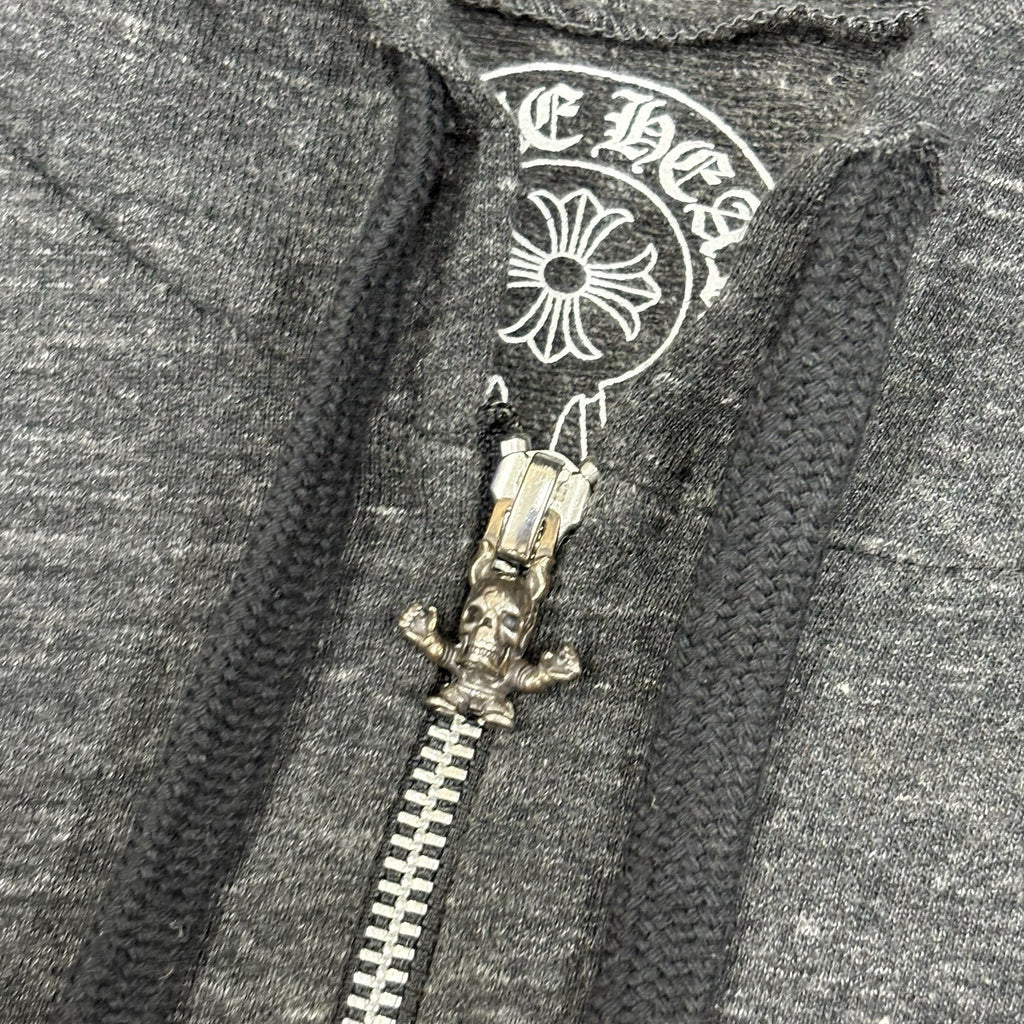 Size Large - Chrome Hearts Foti Zip Up Hoodie ' Grey ' | SUPER CLEAN!