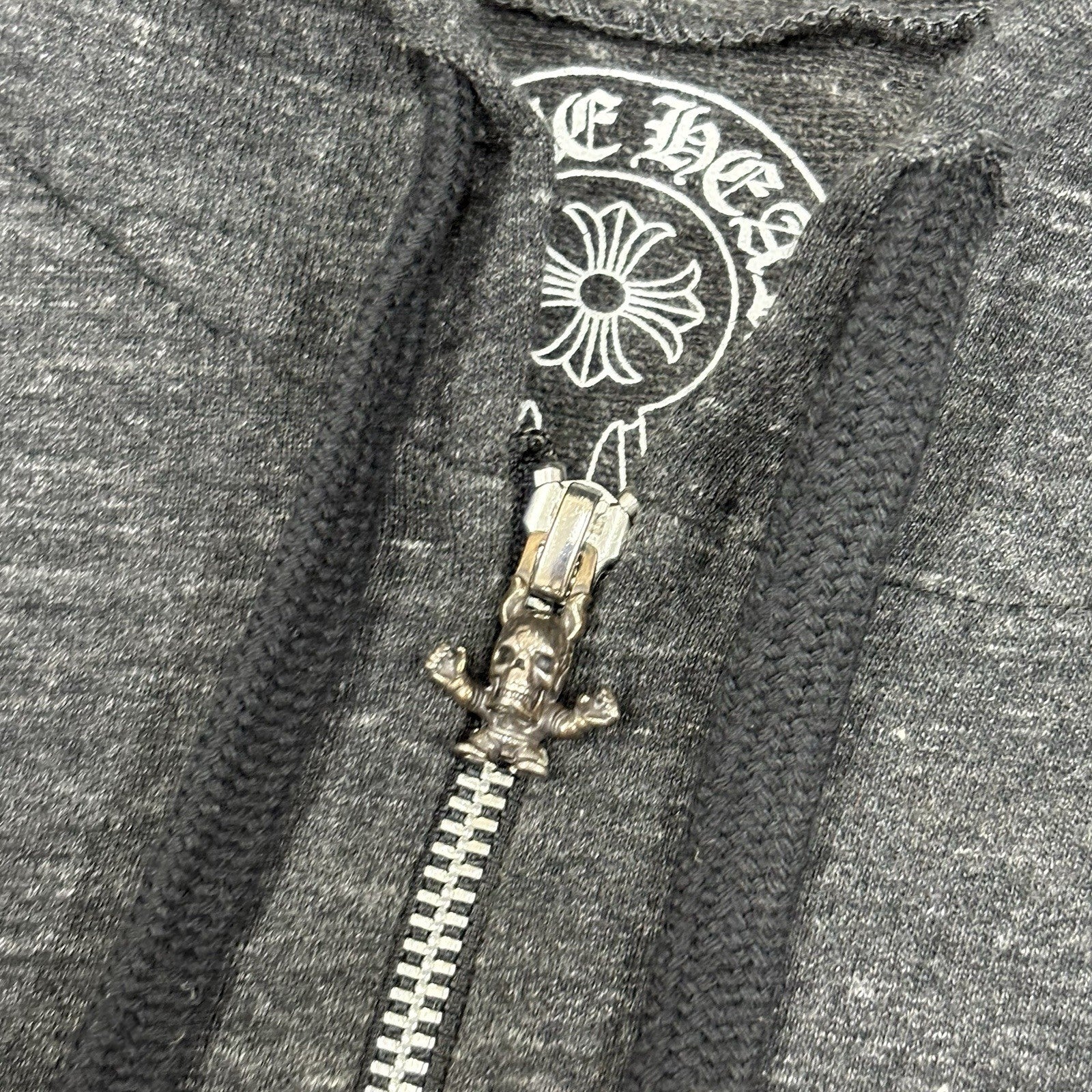 Size Large - Chrome Hearts Foti Zip Up Hoodie ' Grey ' | SUPER CLEAN!