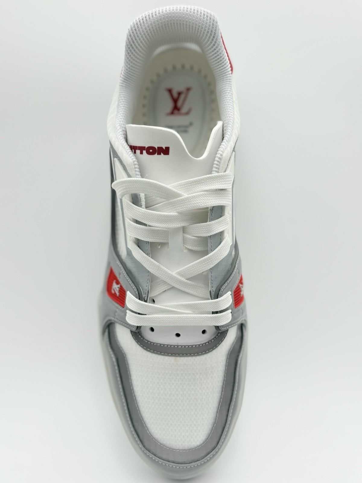 Size 12 LV (13-13.5 US) Louis Vuitton Reflective Trainer ' Red ' | EXCELLENT!
