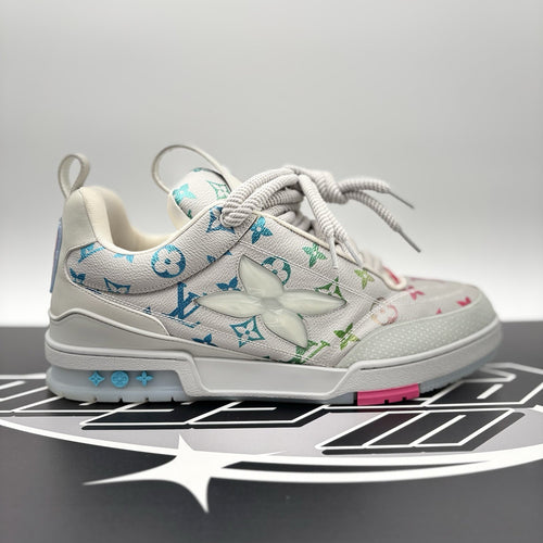 Size 11 LV (12-12.5 US) Louis Vuitton Skate ' Grey Monogram Multicolor' | GREAT!