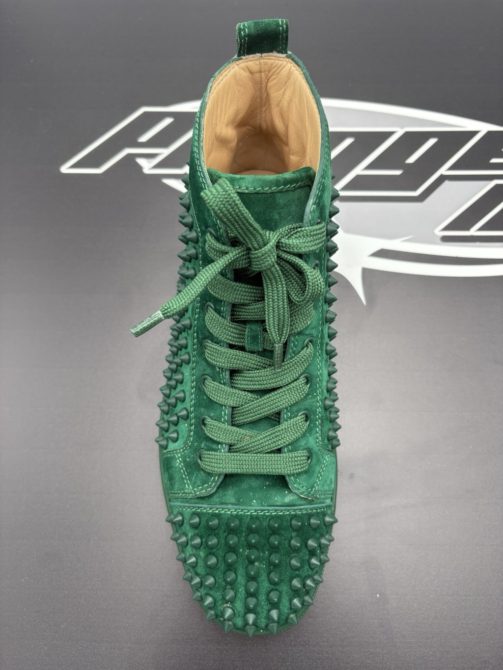 Size 41 (8 US) - Christian Louboutin Spikes ' Green ' | EXCELLENT CONDITION!